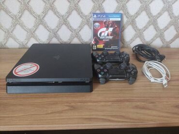 PS4 (Sony Playstation 4): PS4 Slim – 1TB yaddaş Vəziyyəti Əla 2 orijinal pult Bütün şunları