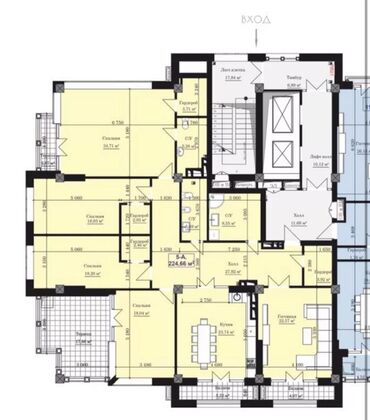 квартира с террасой: 5 и более комнат, 225 м², Элитка, 14 этаж, ПСО (под самоотделку)
