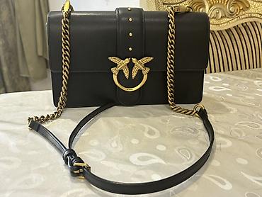 pinko: Pinko Love Bag – qara rəngli çiyin/çarpaz çanta - Material: hamar — 6