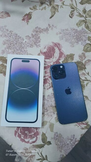 iphone 14 pro 256 gb qiymeti: IPhone 14 Pro Max, 128 GB, Blue Titanium, Face ID