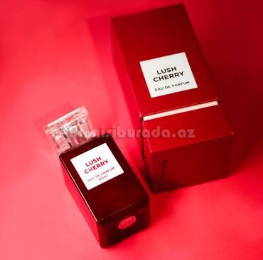 cherry: Ətir Fragrance World Lush Cherry Üst notlar: Albalı, Acı Badam, Likör