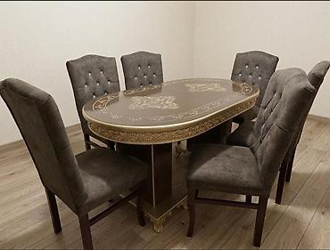 Masa dəsti satılır. Qiymət 480 azn. Masa açılır, 6 stulla. Ölçü 160x90