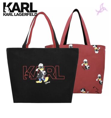 рюкзак чёрный цвет: Двостороння сумка-шопер karl lagerfeld x disney⚪️⚫️🔴