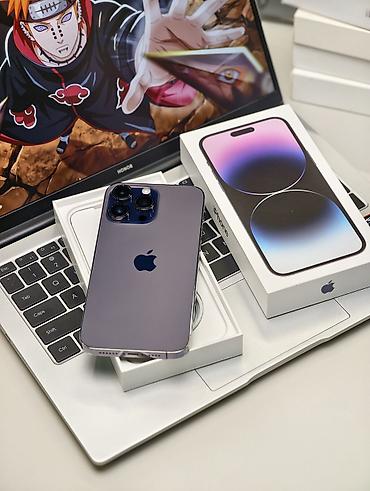 14 поо: IPhone 14 Pro Max, Б/у, 512 ГБ, Deep Purple, Коробка, 77 % — 4