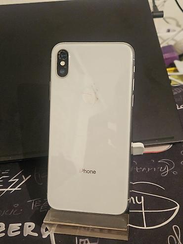 IPhone X, Б/у, 256 ГБ, Серебристый, Чехол, 100 %