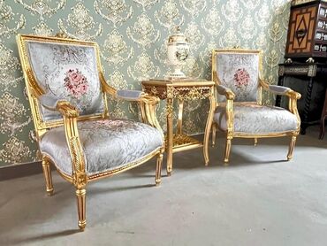 set stocica 3 u 1: Fotelje u stilu Luja XVI u pozlati,u sedefastoj tkanini sa preleim at lalafo.rs set stocica 3 u 1: Fotelje u stilu Luja XVI u pozlati,u sedefastoj tkanini sa preleim