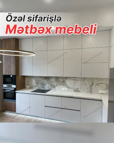 столы из натурального дерева: Sifarişlə mətbəx dəsti, Özü çəkən petlələr, Fanerka (dikt)