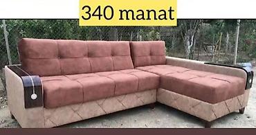 divalar: Künc divan – yumşaq parçalı, iki rəngli dizayn (tünd qızılı-qəhvəyi — 1