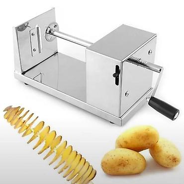 Qab-qacaq və mətbəx ləvazimatları: Paslanmayan kartofu cipsi edən aləti Kartof Kəsici (Spiral Slicer) – — 5