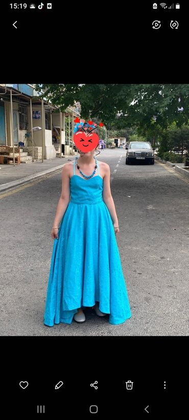 стрейчевые платья: Детское платье цвет - Голубой