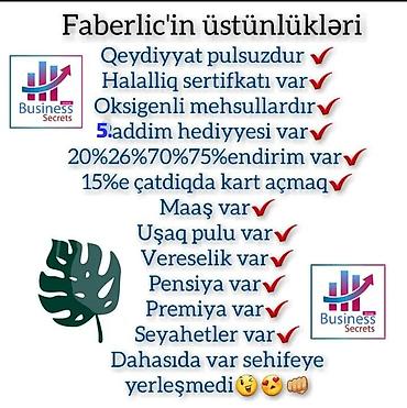 Hazır biznes: Faberlic – biznes imkanları və məhsul üstünlükləri - Qeydiyyat — 1