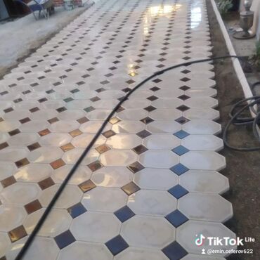 Tamet: Tamet döşəmə xidməti – dekorativ beton/daş təməli ilə həyət və giriş — 33