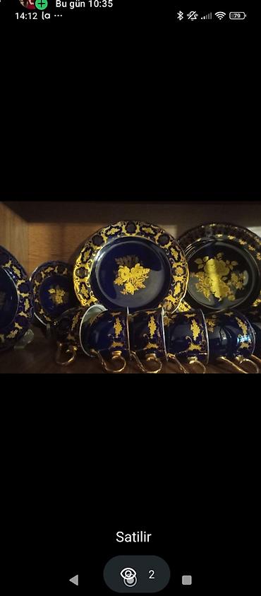 caydan dəsti: Çay dəsti, rəng - Göy, Kobalt — 1