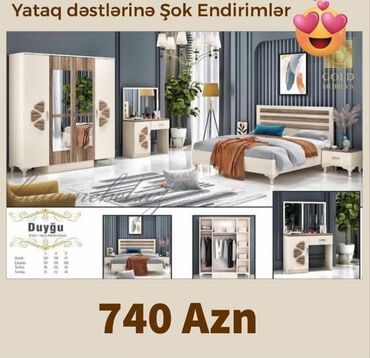 loft мебель: 2 təknəfərlik çarpayı, Dolab, Termo, 2 tumba, Azərbaycan, Yeni
