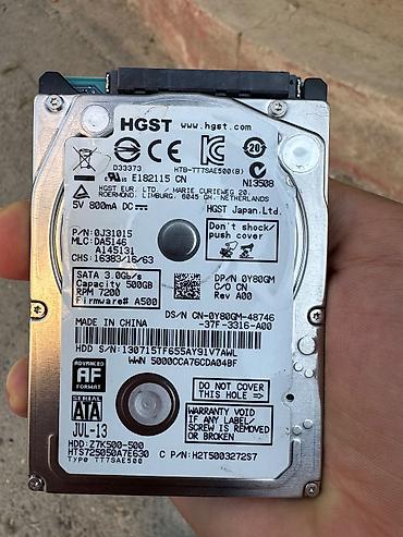 hp pavilion g6 core i7: 500 Gb noutbuk üçün, 2.5-lik hard disk işlənmişdir. Sağlamlığı — 1