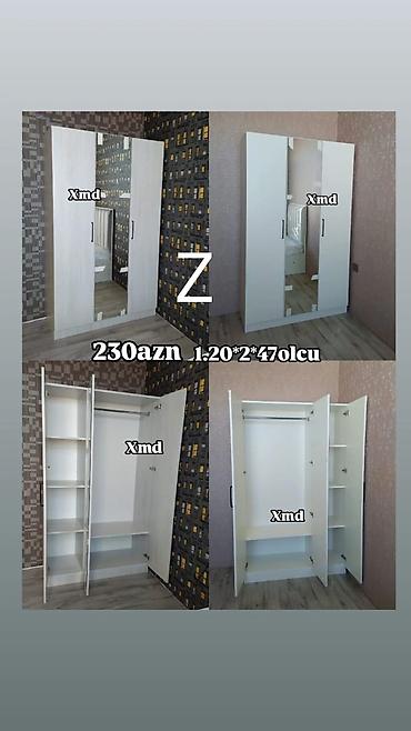 boy guzguler: Üç qapılı paltar dolabı - Ölçü: 1.20 × 2.00 × 0.47 m (eni × hündürlük — 1