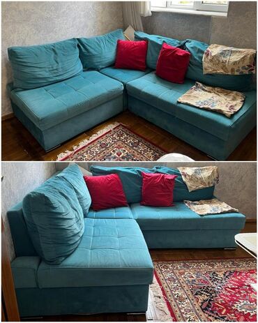 Masa və oturacaq dəstləri: Künc divan, İşlənmiş, Bazalı