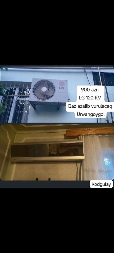 kondisionerlər: LG split kondisioner – 120 kV (təxminən 12 000 BTU) • Marka/model — 1
