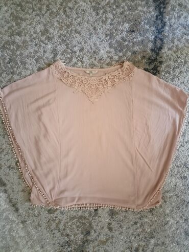 bež bluza: C&A, S (EU 36), Cotton, Embroidery, Single-colored, color - Pink