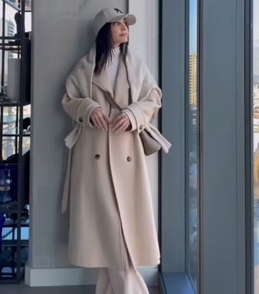 palto modelleri 2022: Palto Fashion Girl, S (EU 36), rəng - Bej