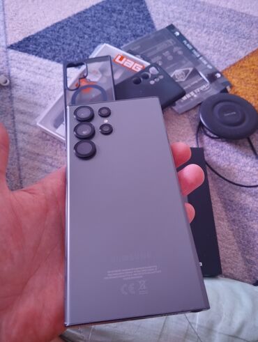 без проводной микрофон: Samsung Galaxy S23 Ultra, Колдонулган, 256 ГБ, түсү - Боз