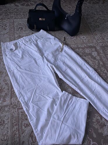 бежевые брюки: Шымдар S (EU 36), түсү - Ак
