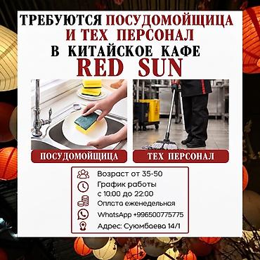 Требуются пунктуальные посудамойщицы и тех персонал. китайский