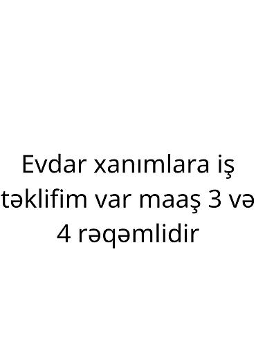 is katibe: Ev şəraitində işləmək istəyən xanımlar üçün iş təklifi. - İş formatı — 1