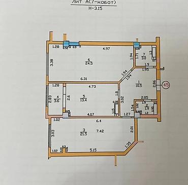 район тэц: 2 комнаты, 80 м², ТЭЦ Элитка, 7 этаж, Дизайнерский ремонт — 6