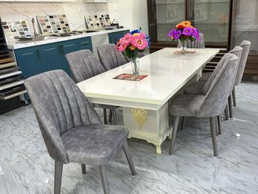 sumqayit kafel metlax: Для гостиной, Нераскладной, Прямоугольный стол, 8 стульев at lalafo.az sumqayit kafel metlax: Для гостиной, Нераскладной, Прямоугольный стол, 8 стульев
