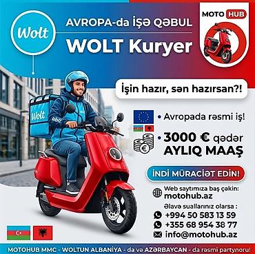ereb azerbaycan tercume: Moto-kuryer tələb olunur, Aylıq ödəniş, Təcrübəsiz — 1