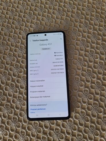 samsung 55: Samsung A51, 128 GB, rəng - Ağ, İki sim kartlı