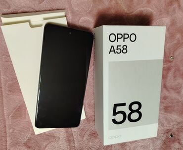 телефон fly 4516: Oppo A58 4G, 128 ГБ, цвет - Черный, Отпечаток пальца, С документами, Сенсорный