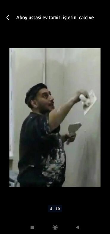 Təmir işləri: Malyar Aboy ustası laminat paduqa spoklyovka astar üz vurulması işleri — 11