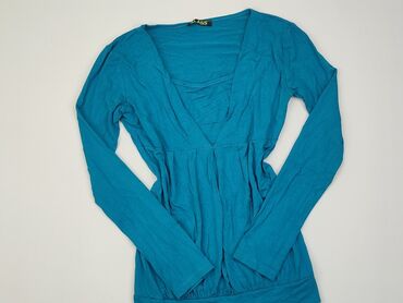 błękitna eleganckie bluzki: Tunika, S, stan - Dobry
