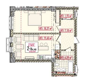 недостроеные дома: 2 комнаты, 53 м², Элитка, 5 этаж, ПСО (под самоотделку)