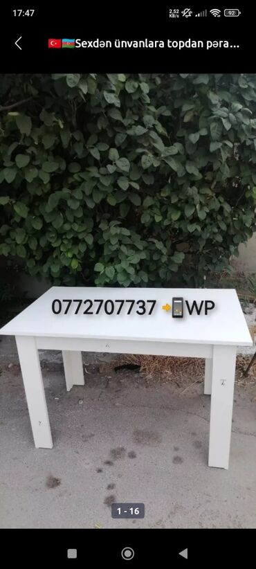 Masalar: Mətbəx masası, Yeni, Laminat, Dördbucaq masa — 8