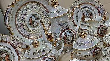Qab-qacaq və mətbəx ləvazimatları: Çay dəsti, Farfor, 6 nəfərlik, Almaniya — 2