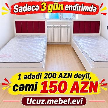 Tək nəfərlik çarpayı – başlıq hissəsi parça üzlü, yumşaq panel