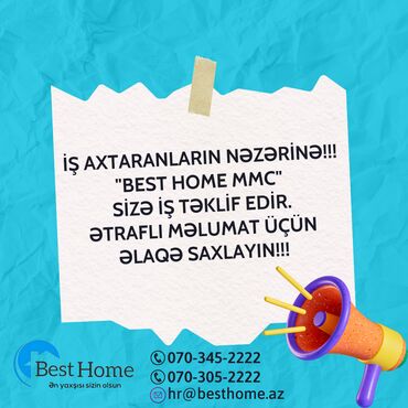 muhafize vakansiya 2021: İş barəsində məlumat: "BEST HOME MMC" gənc və perspektivli