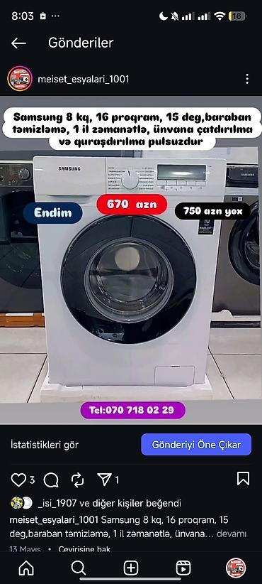 Paltaryuyan maşınlar: Paltaryuyan Anbardan satiş.Qimətlər aşagida qeyd olunub.Ünvana — 81