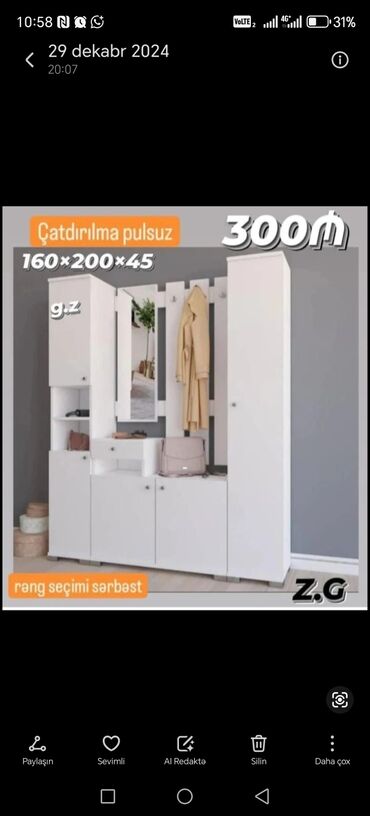 Dolablar: Açılan, 1 qapı Düz dolab, Dəhliz dolabı, Rusiya -da lalafo.az — 12 Dolablar: Açılan, 1 qapı Düz dolab, Dəhliz dolabı, Rusiya — 12