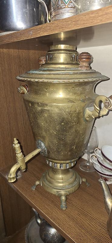 samovar 3 litr: Qədimi antik Misin samovar – klassik köhnə tipli, pirinçdən — 1