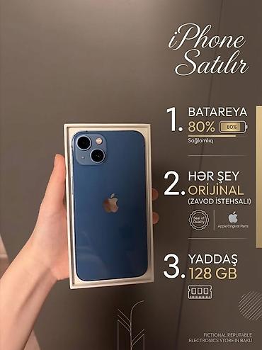 IPhone 13, 128 GB, Mavi, Simsiz şarj, Face ID