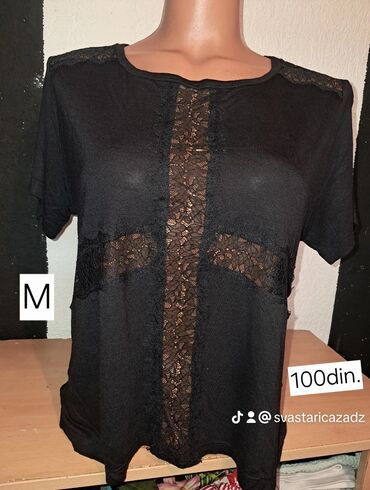 Majice kratkih rukava: Ženske bluze/majice – više modela - Crna majica sa srebrnim na lalafo.rs — 11 Majice kratkih rukava: Ženske bluze/majice – više modela - Crna majica sa srebrnim — 11