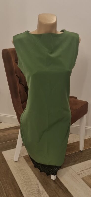 novogodišnje haljine 2023: M (EU 38), color - Green, Cocktail, With the straps