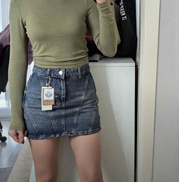 Мини Юбка, Trendyolmilla, Джинс, 2XS (EU 32)