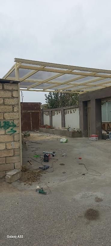 Polikarbonat örtüklü dayaq konstruksiyası – həyət, qaraj və ya