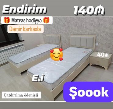 Masa və oturacaq dəstləri: Yeni, Təknəfərlik çarpayı, Matras ilə