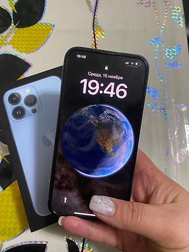 диск ufc 3: IPhone 13 Pro, Б/у, 128 ГБ, Sierra Blue, Защитное стекло, Коробка, Чехол, 76 % — 2